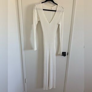 DISSH White Long Sleeve Ribbed Dress